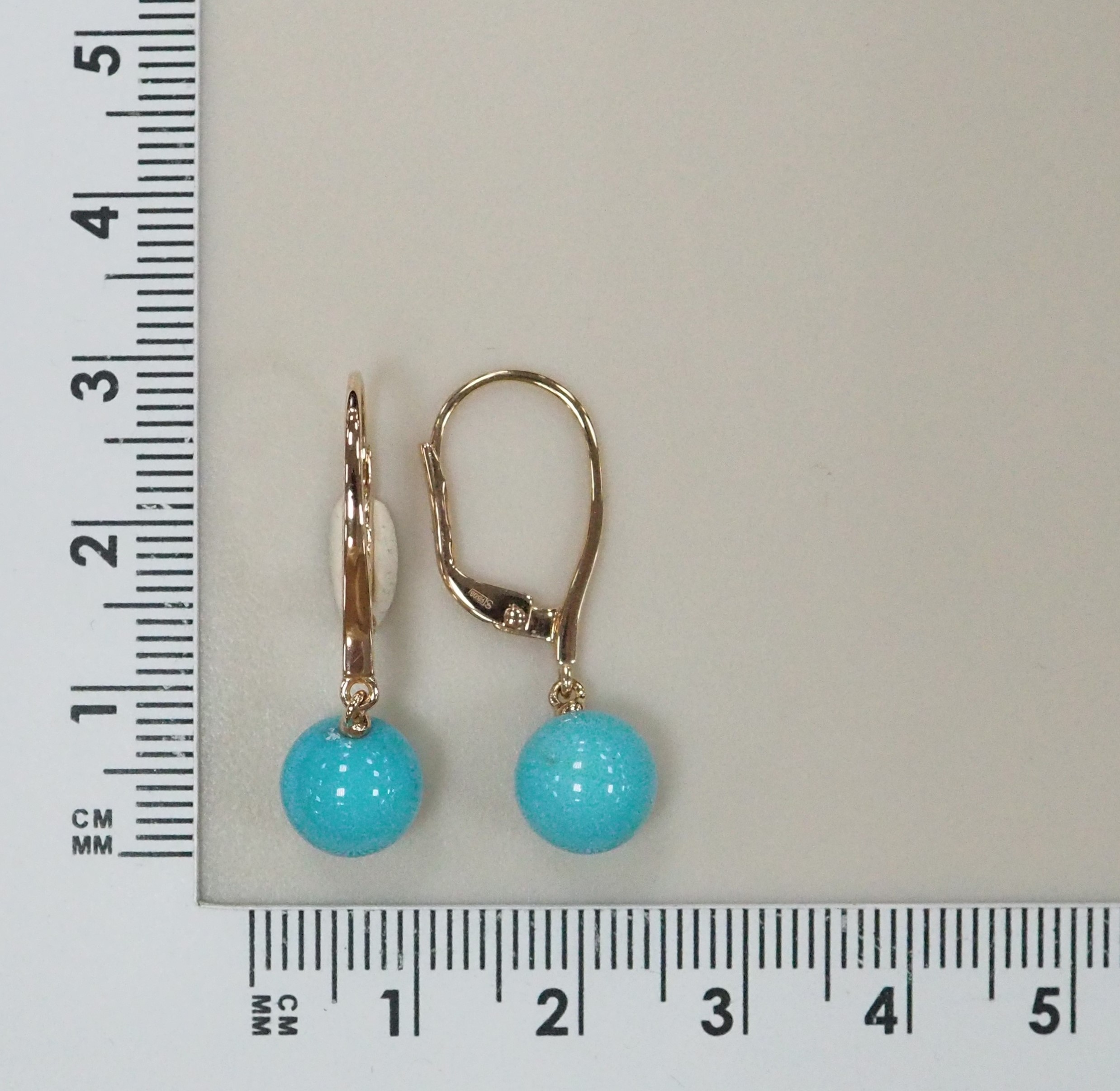 Серьги из золота с бирюзой